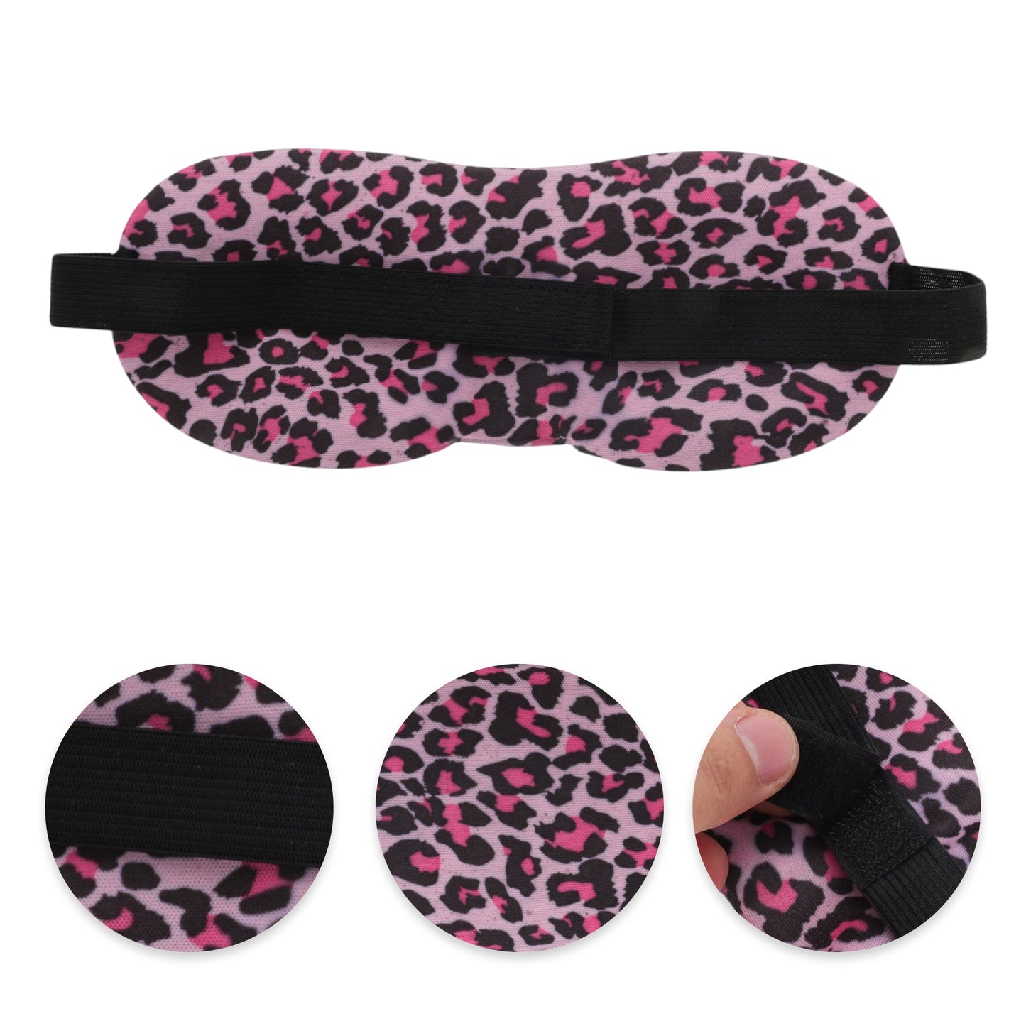 Leopard Print 3D Eye Mask for Rest for Travel Pink