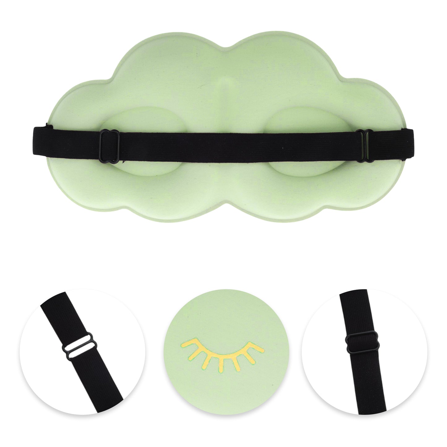 Cloud Shape Eye Mask Eyelash Pattern 3D Eye Mask Green