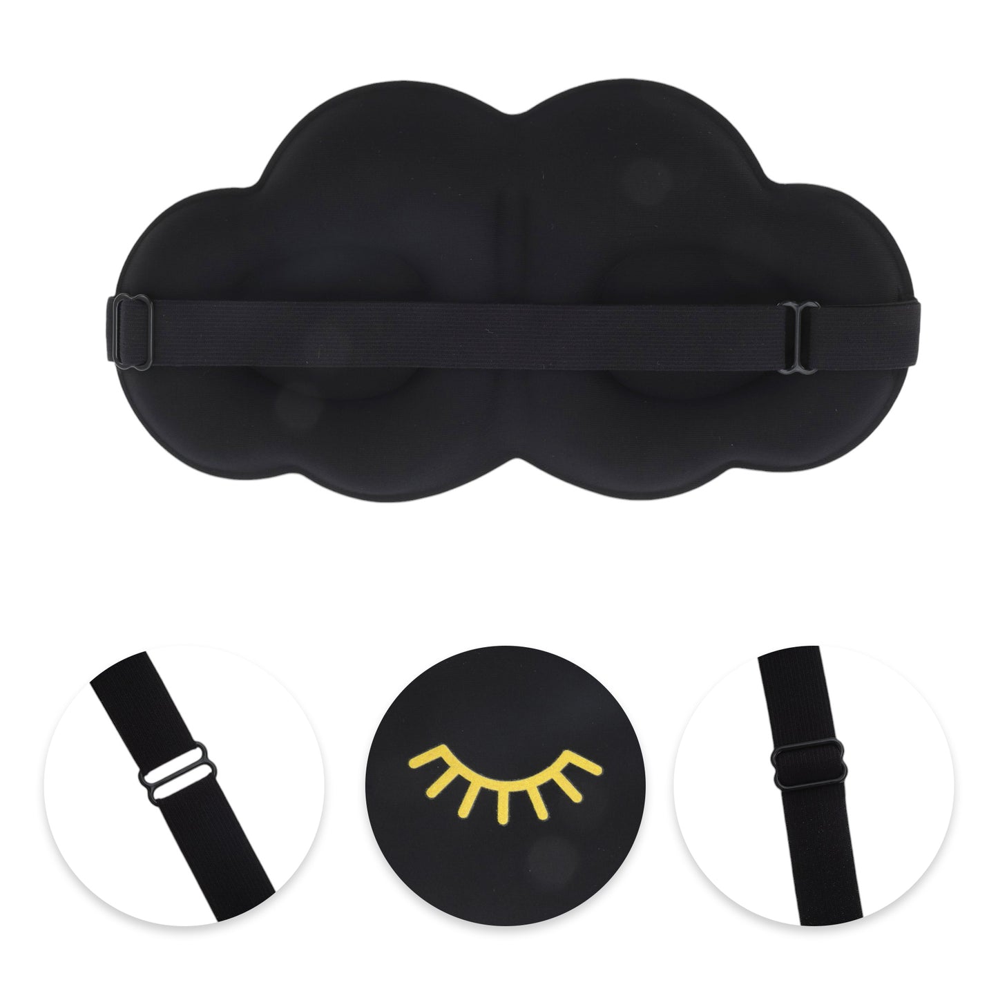 Cloud Shape Eye Mask Eyelash Pattern 3D Eye Mask Black