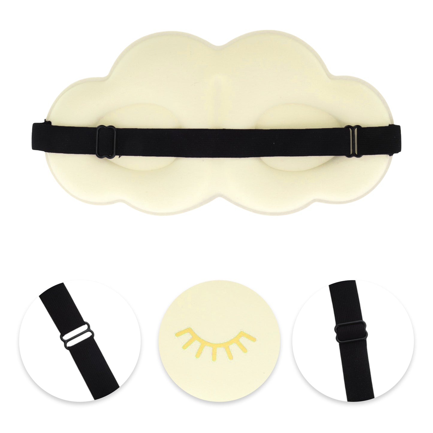 Cloud Shape Eye Mask Eyelash Pattern 3D Eye Mask Beige