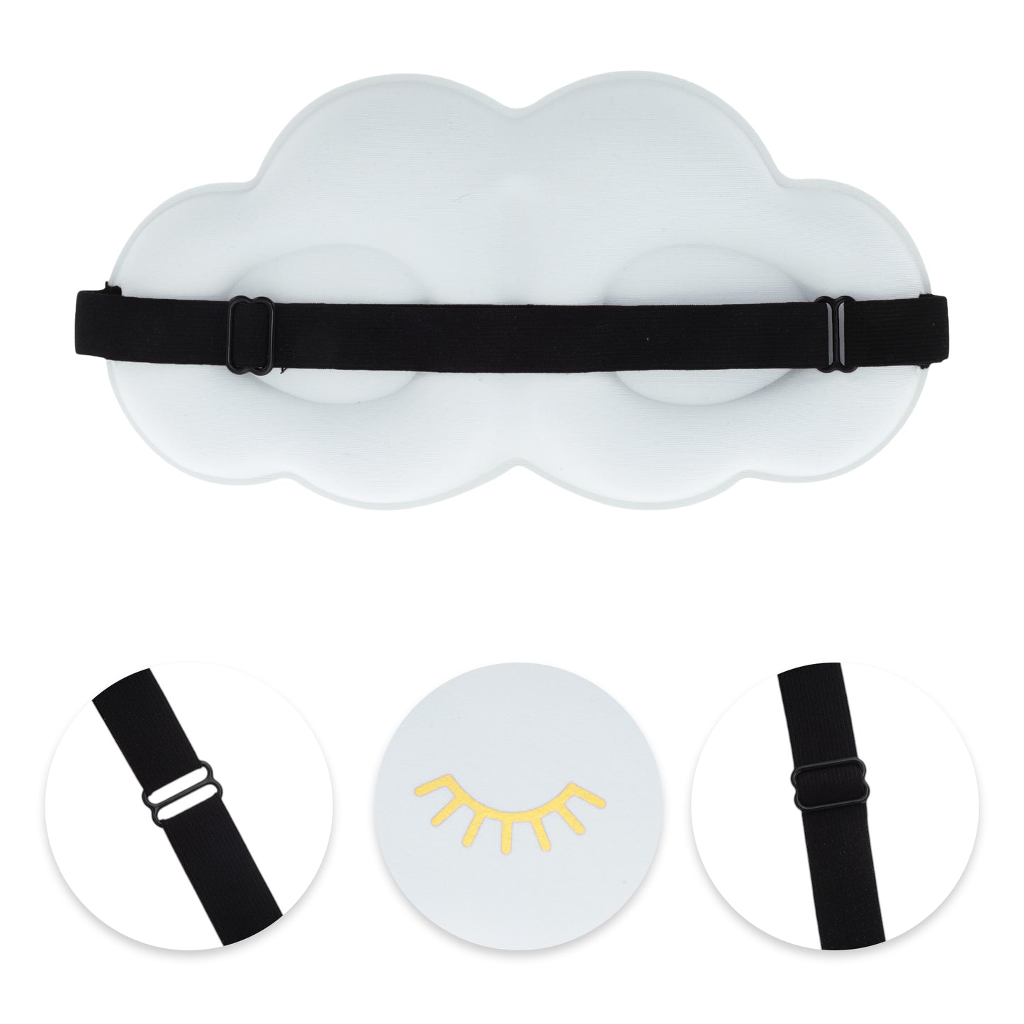 Cloud Shape Eye Mask Eyelash Pattern 3D Eye Mask Gray