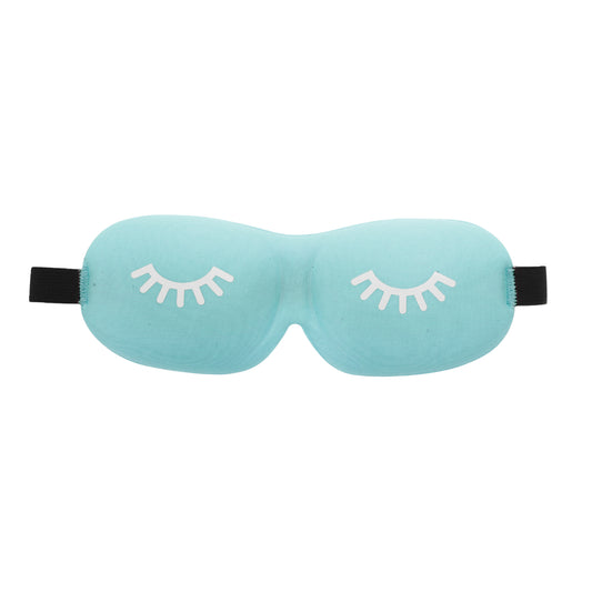 Eyelash Pattern 3D Eye Mask for Rest for Travel Blue