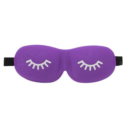 Eyelash Pattern 3D Eye Mask for Rest for Travel Purple