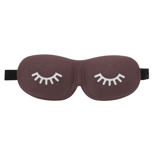 Eyelash Pattern 3D Eye Mask for Rest for Travel Brown