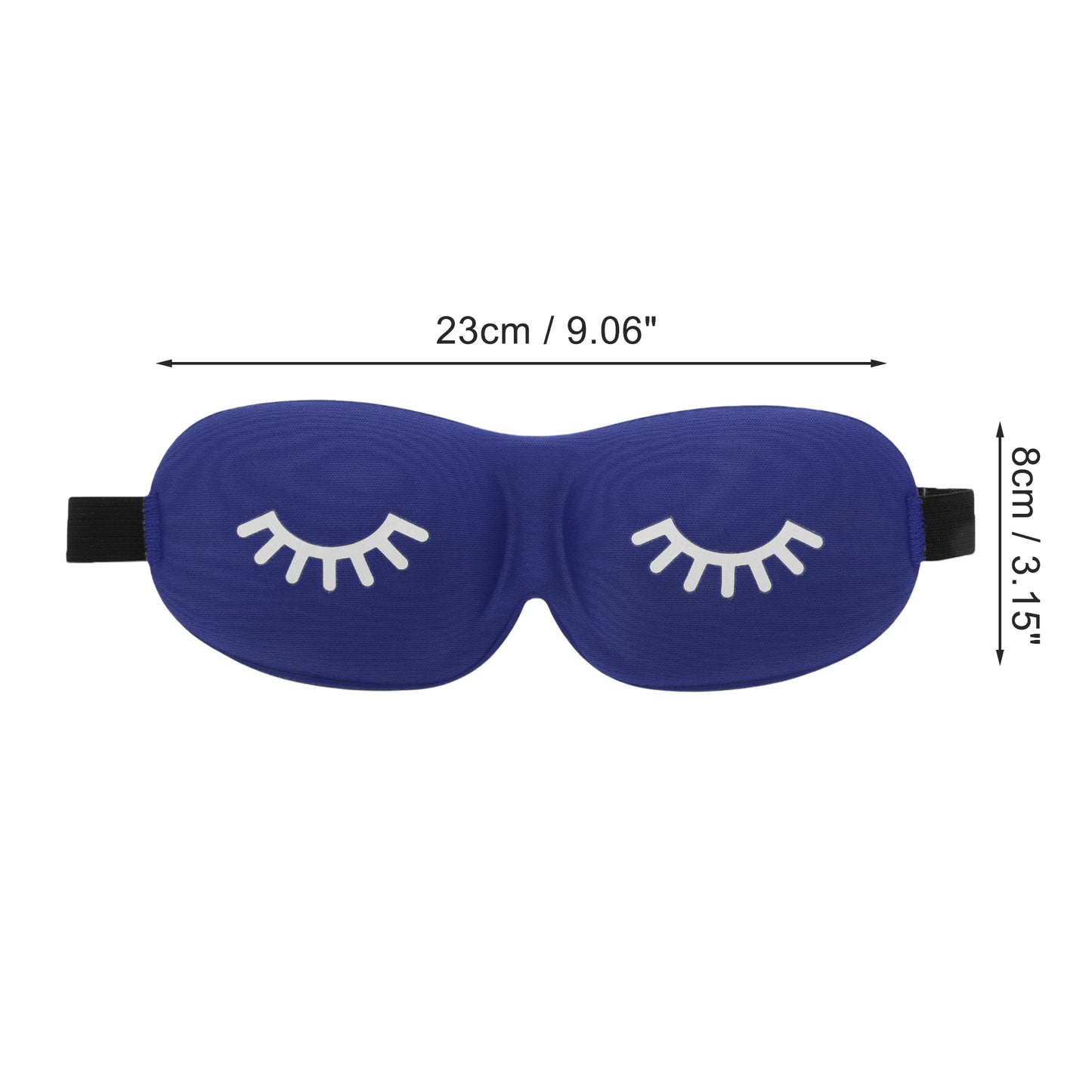 Eyelash Pattern 3D Eye Mask for Rest for Travel Dark Blue