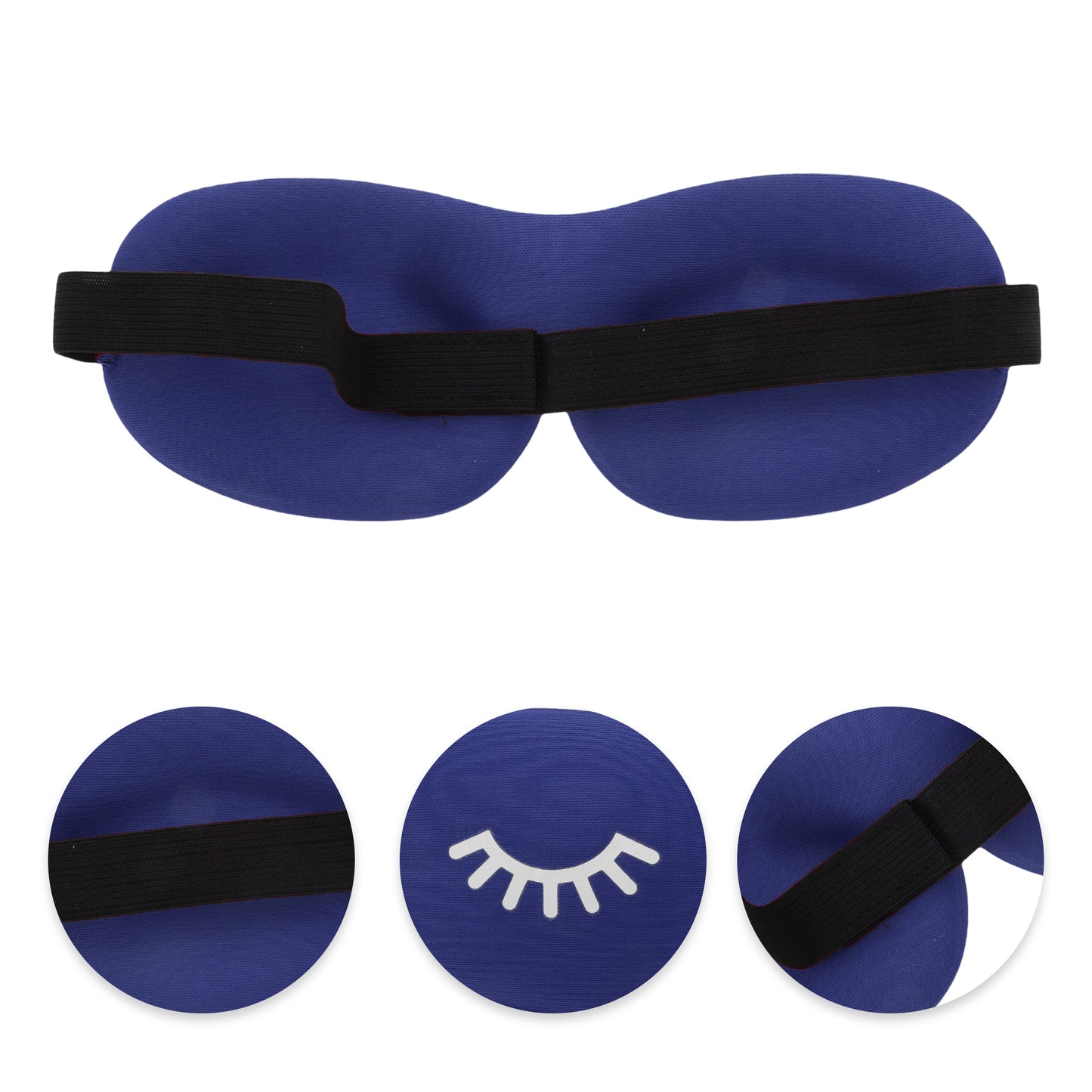 Eyelash Pattern 3D Eye Mask for Rest for Travel Dark Blue
