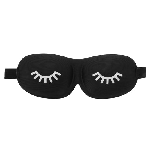 Eyelash Pattern 3D Eye Mask for Rest for Travel Black