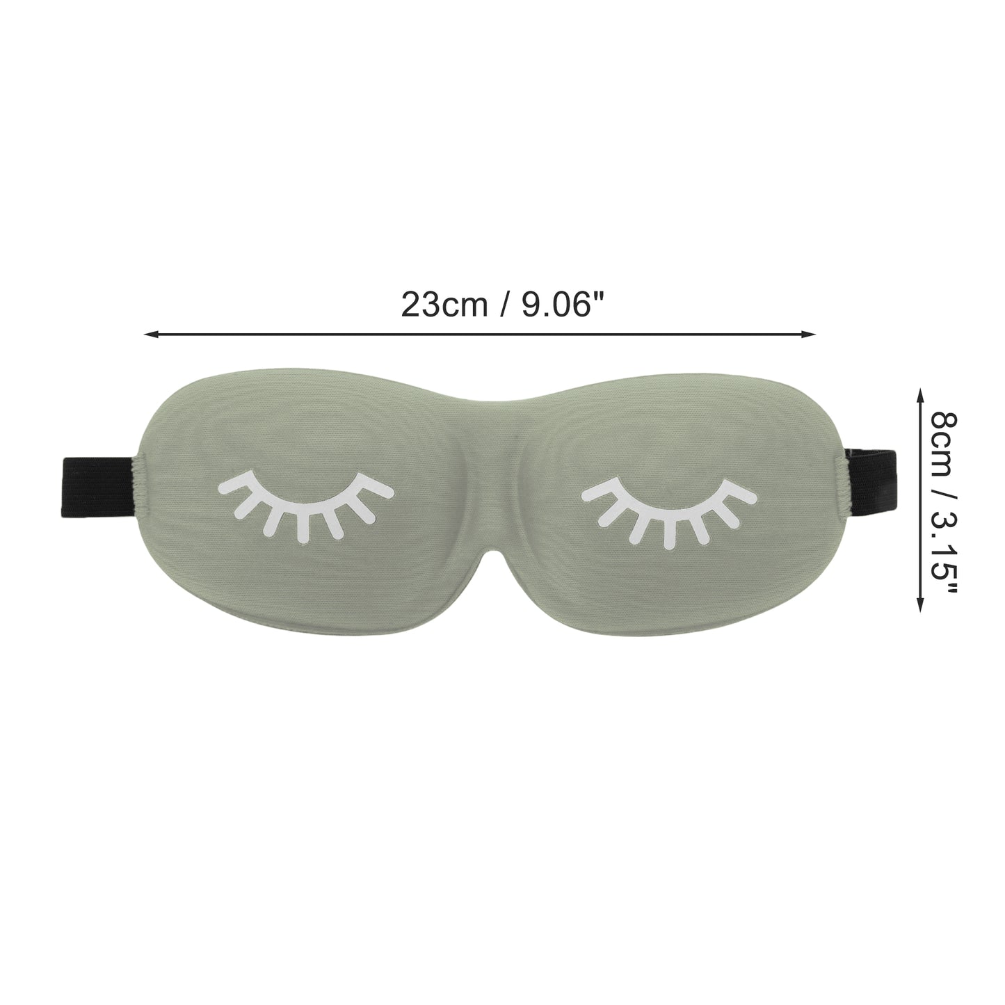 Eyelash Pattern 3D Eye Mask for Rest for Travel Gray