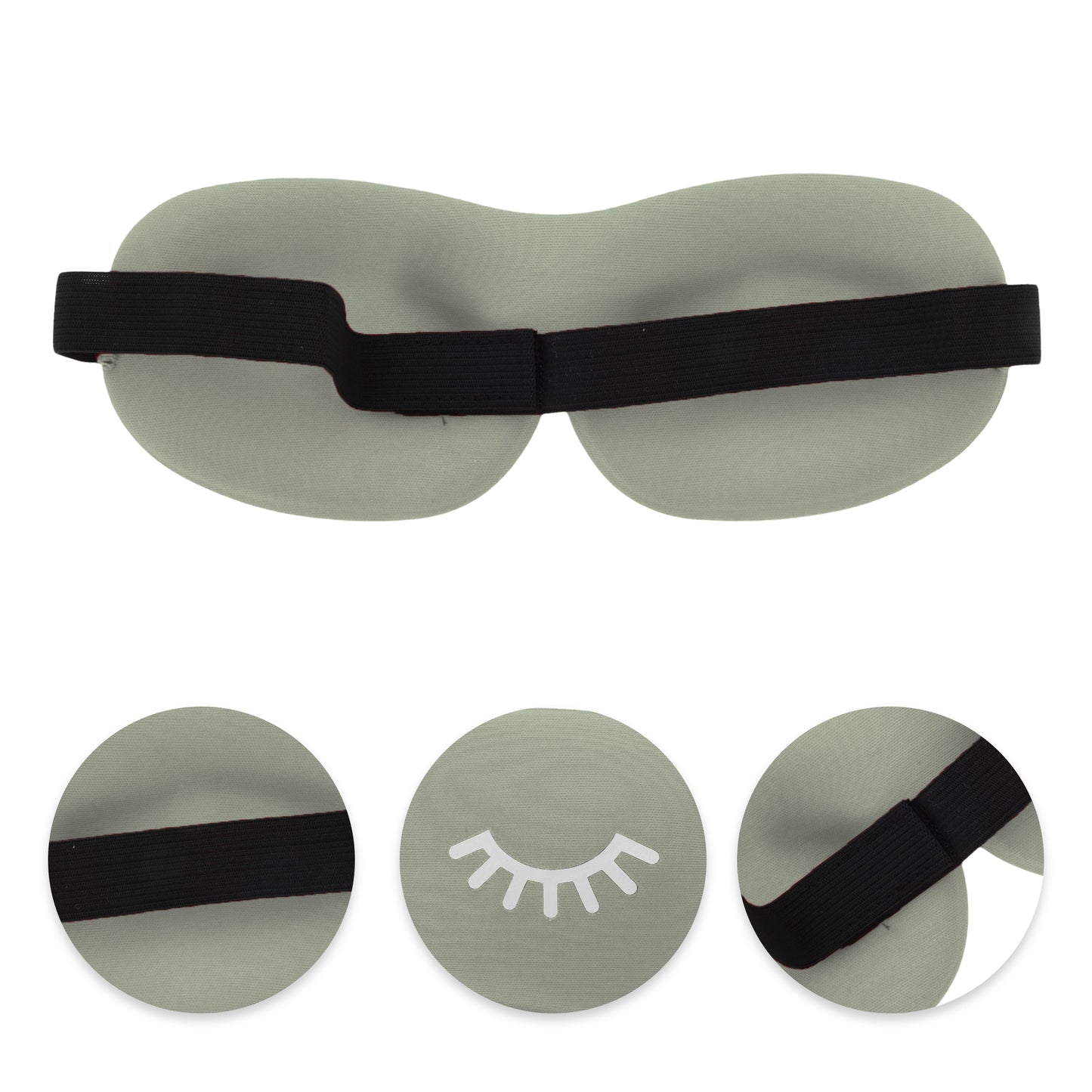 Eyelash Pattern 3D Eye Mask for Rest for Travel Gray