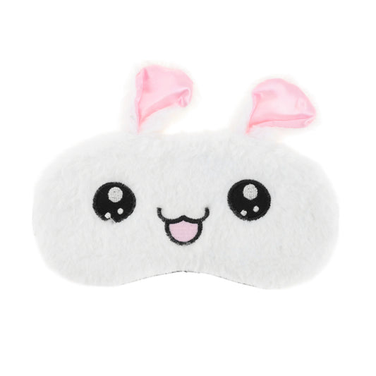 Cartoon Rabbit Eye Mask for Rest for Travel White