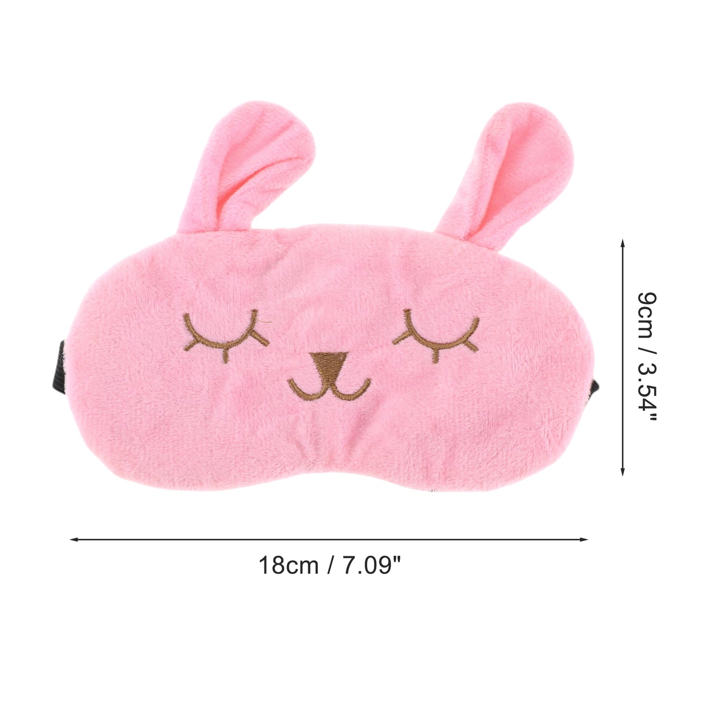 Adjustable Cartoon Rabbit Eye Mask for Travel for Office Pink