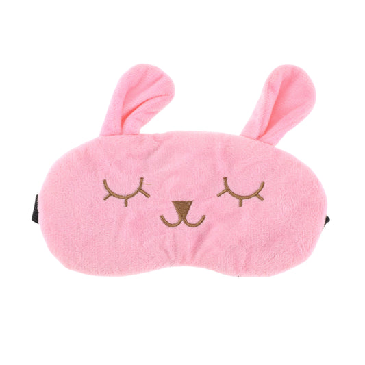 Adjustable Cartoon Rabbit Eye Mask for Travel for Office Pink