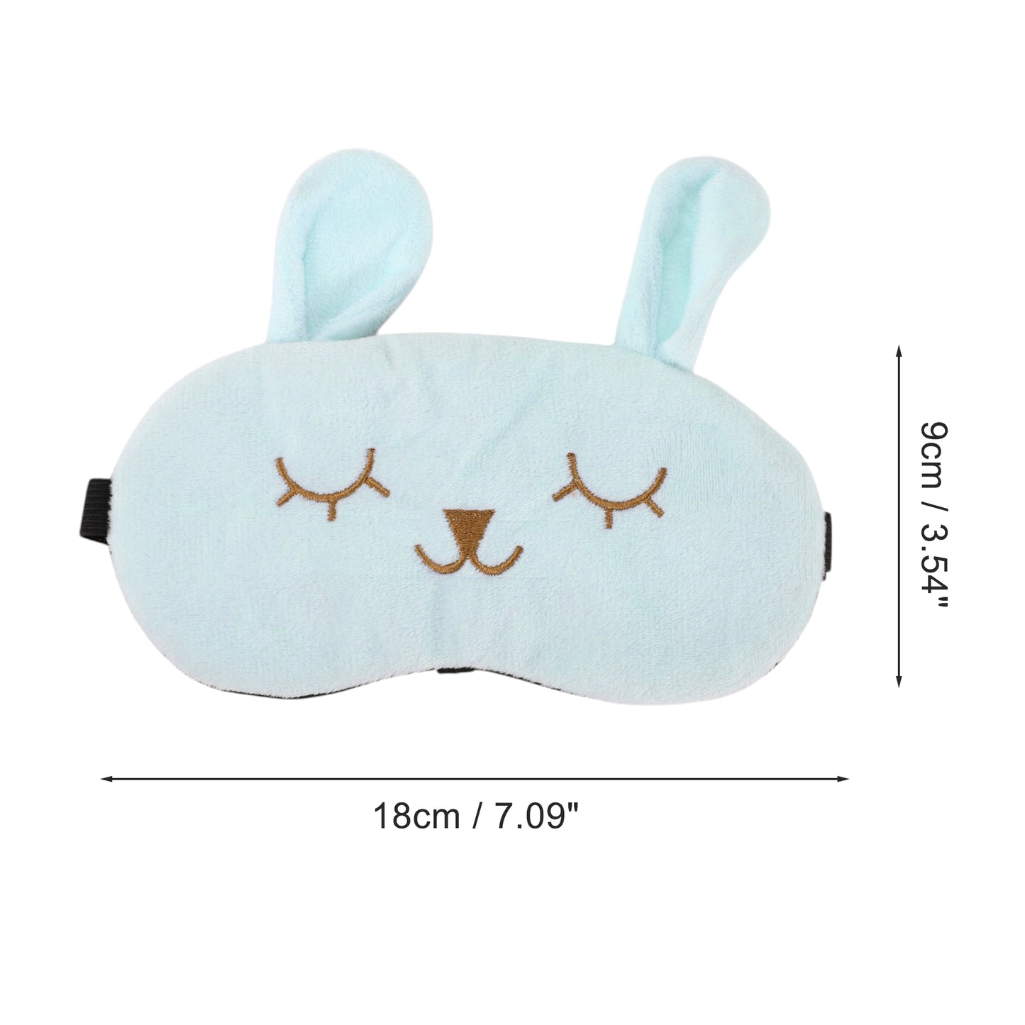 Adjustable Cartoon Rabbit Eye Mask for Travel for Office Blue