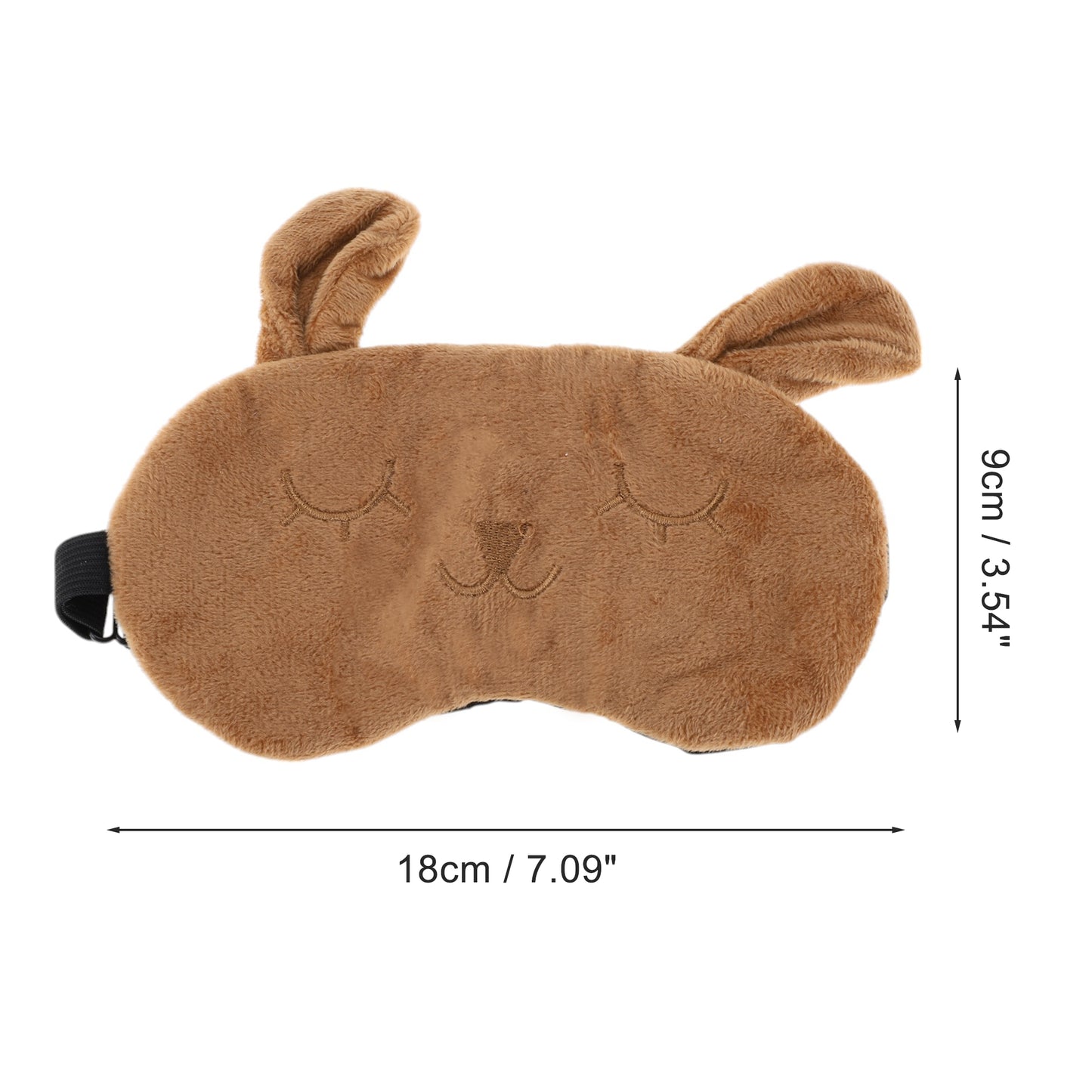 Adjustable Cartoon Rabbit Eye Mask for Travel for Office Coffee Color