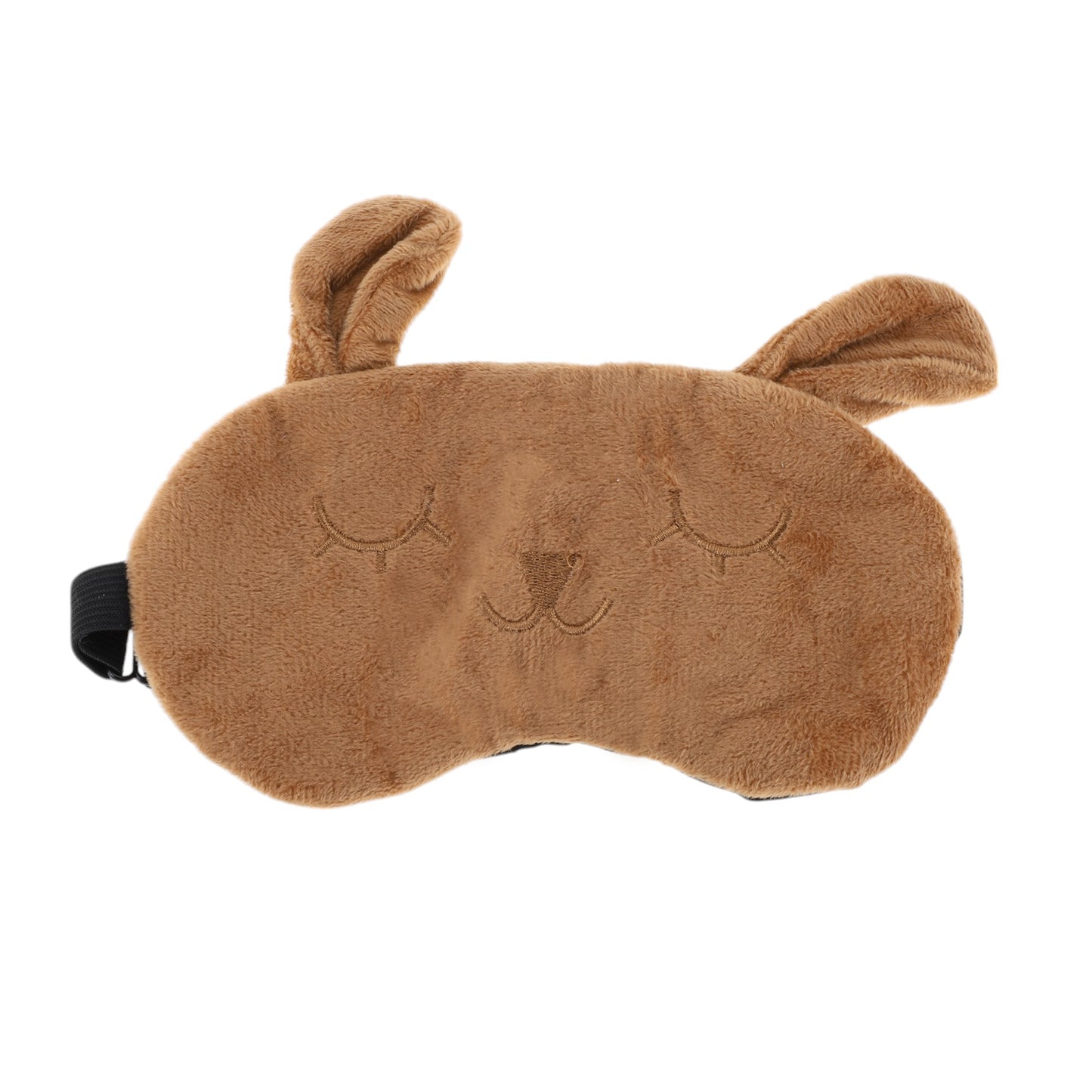 Adjustable Cartoon Rabbit Eye Mask for Travel for Office Coffee Color
