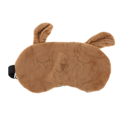 Adjustable Cartoon Rabbit Eye Mask for Travel for Office Coffee Color
