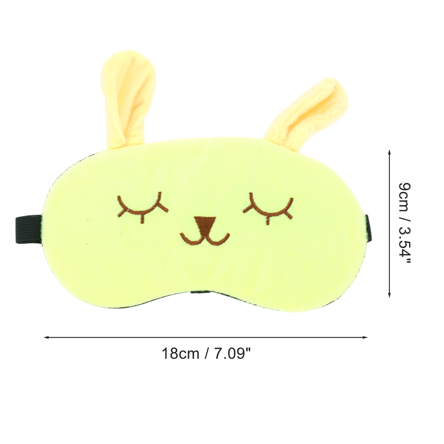 Adjustable Cartoon Rabbit Eye Mask for Travel for Office Yellow