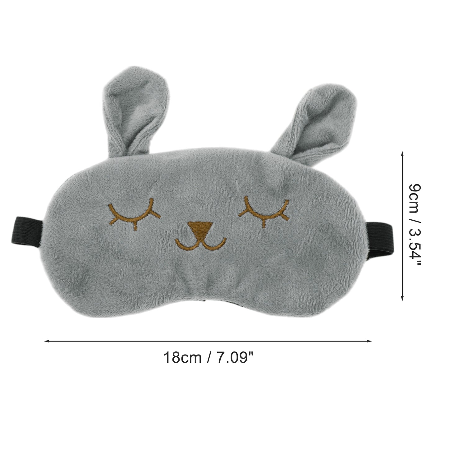 Adjustable Cartoon Rabbit Eye Mask for Travel for Office Gray