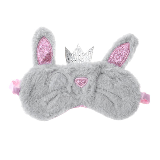 Fleece Long Ear Cats Cute Eye Mask for Travel for Office Gray