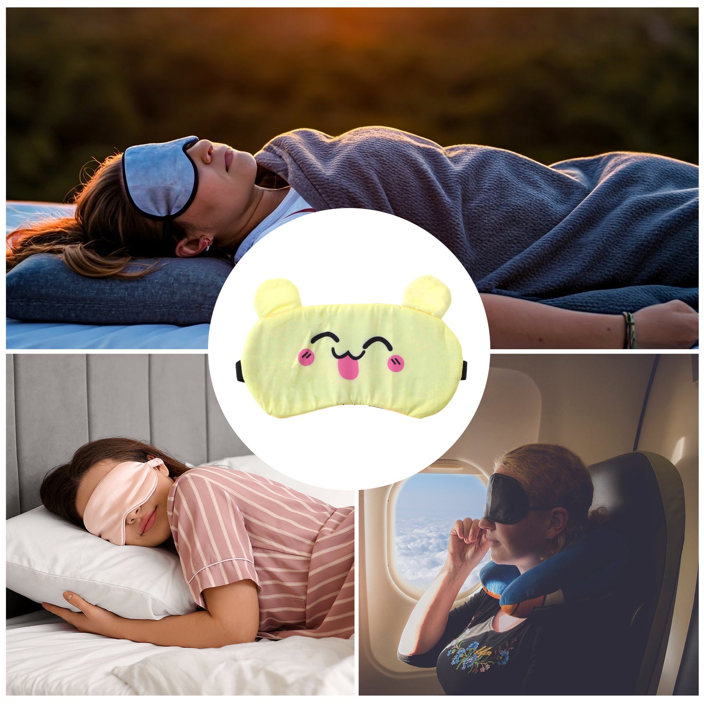 Durable Funny Eye Mask Eye Shade Cover for Office Yellow