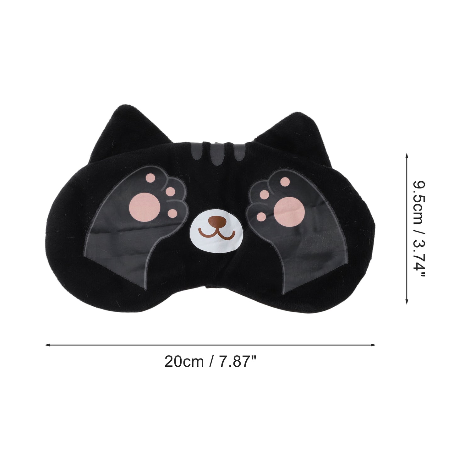 Cartoon Cat Paw Eye Mask Cute Eye Cover for Travel for Office Black