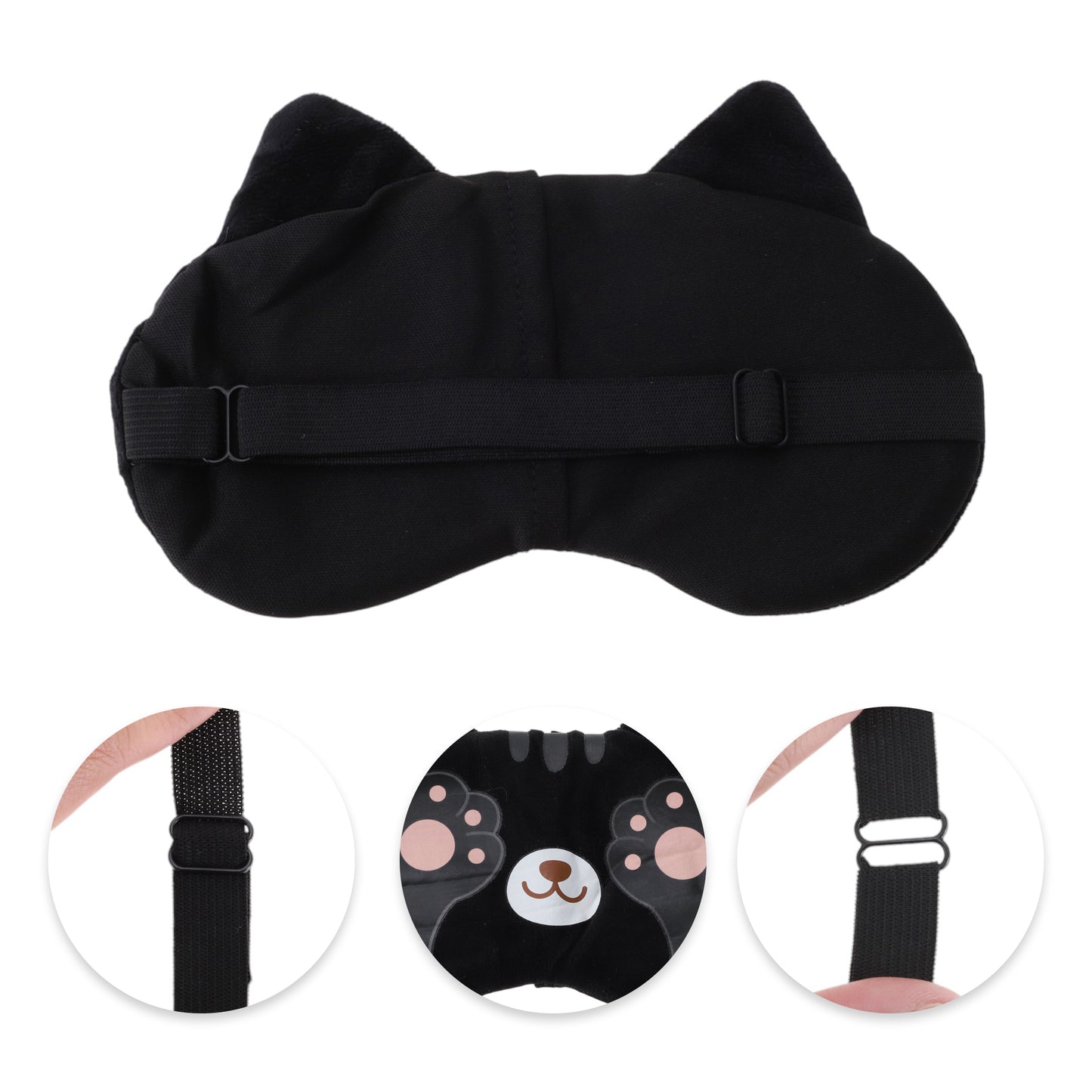 Cartoon Cat Paw Eye Mask Cute Eye Cover for Travel for Office Black