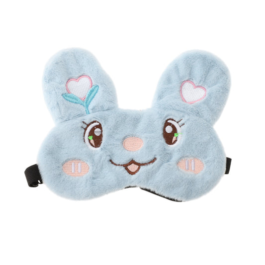 Embroidered Rabbit Eye Mask Adjustable Strap for Travel Blue