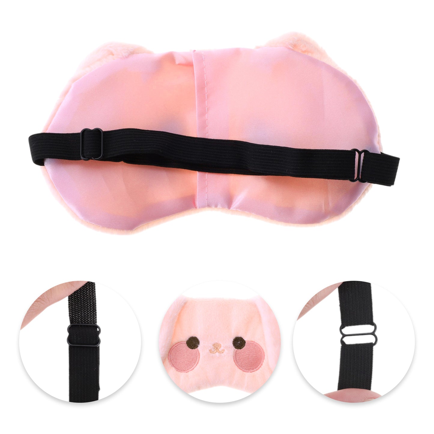 Durable Rabbit Eye Mask Cute Eye Shade Cover for Office Pink