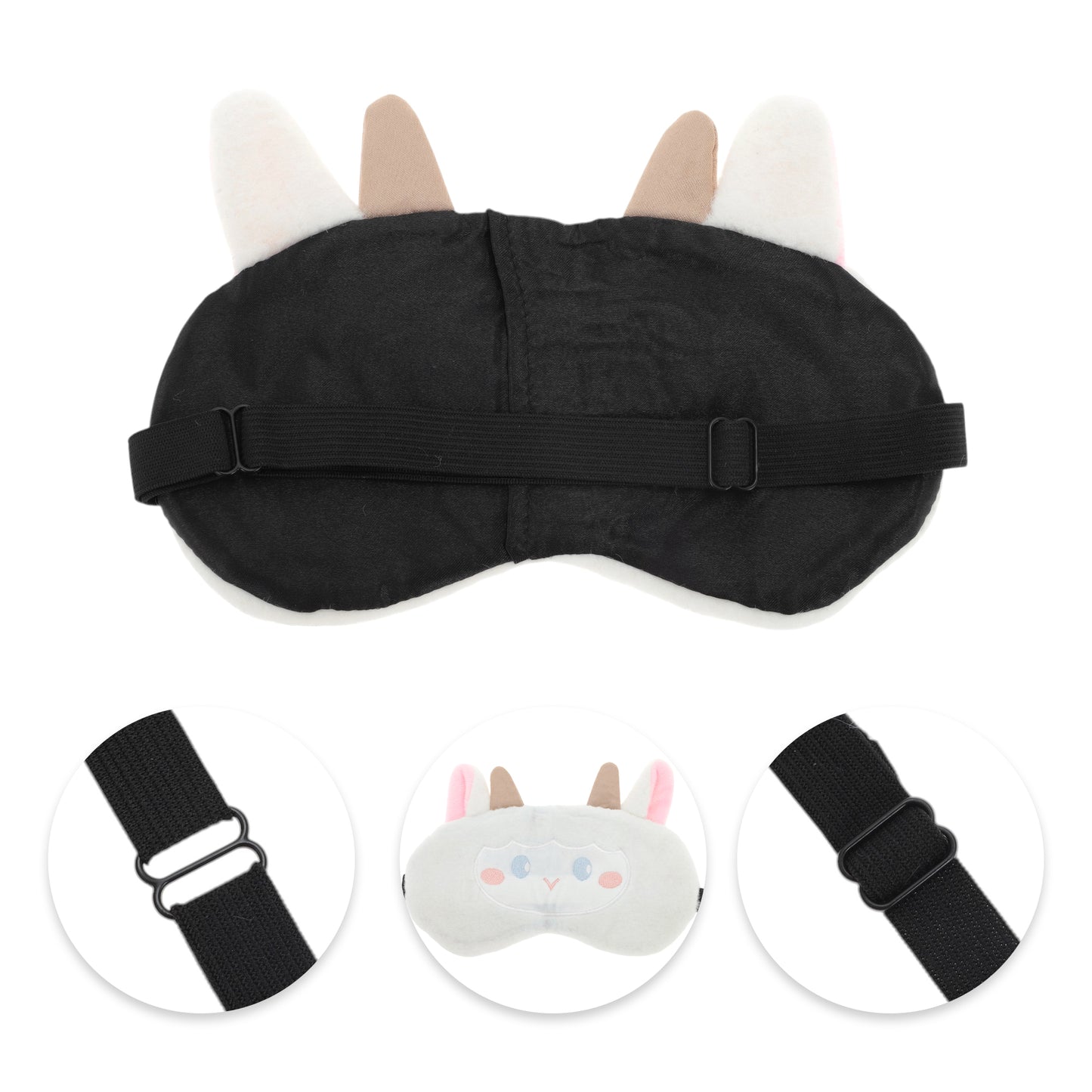 Portable Sheep Adjustable Eye Mask Cute Eye Mask for Travel White