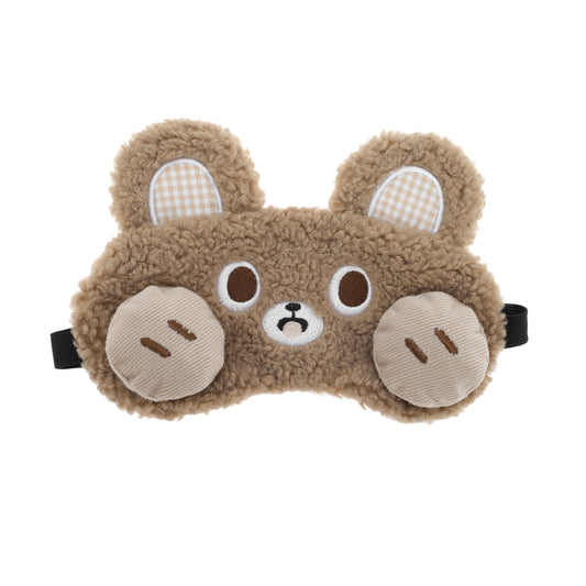 Portable Rabbit Adjustable Eye Mask Cute Eye Shade Cover for Office Brown