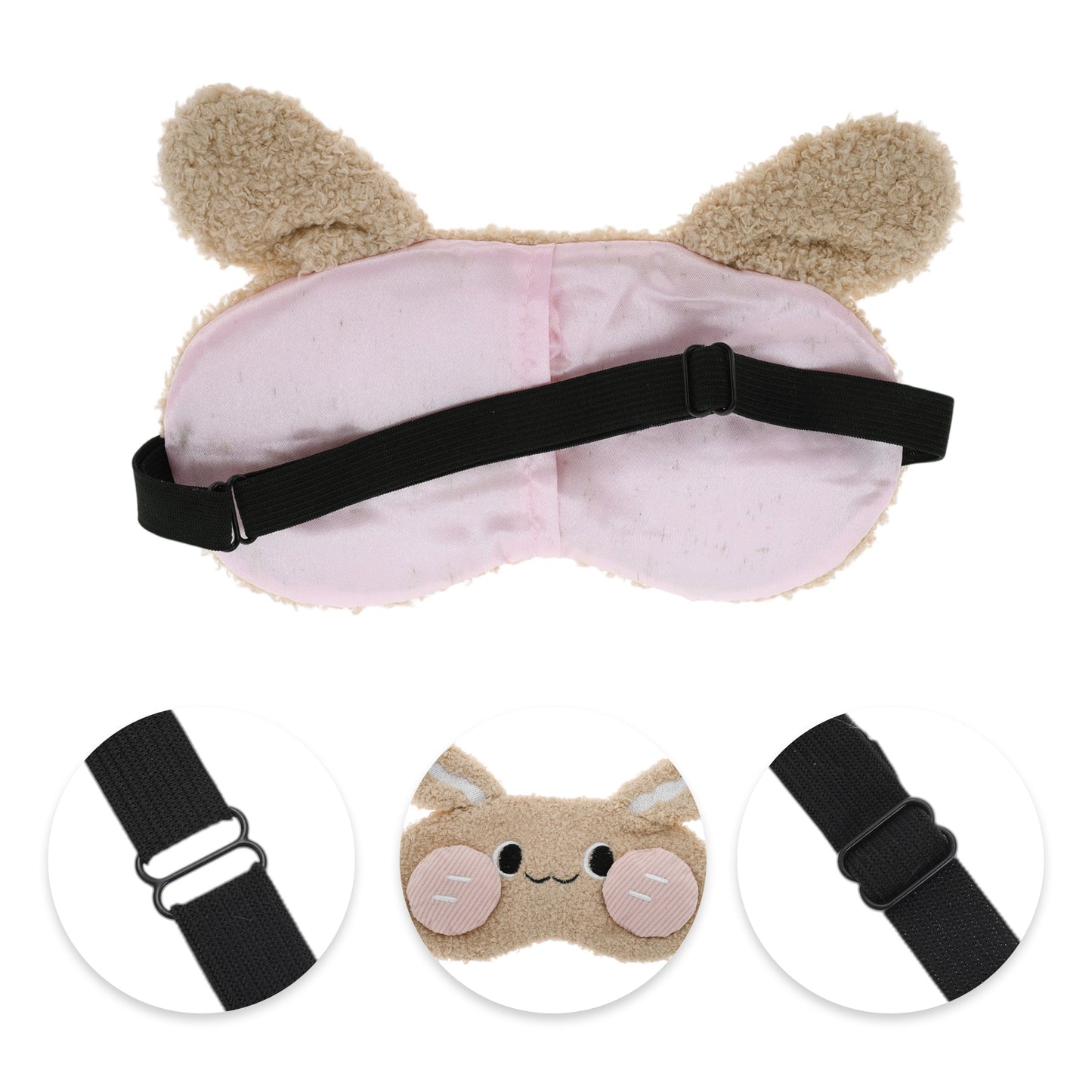 Portable Rabbit Adjustable Cute Eye Mask for Travel Coffee