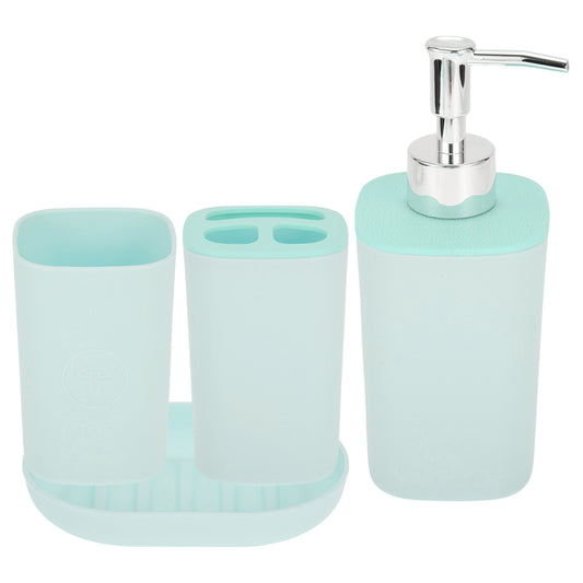 4 Pcs Set Durable Square Bathroom Accessories Kit Blue