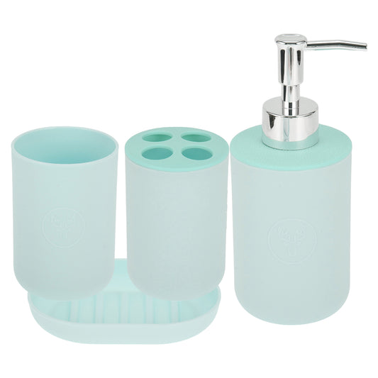4 Pcs Set Durable Round Bathroom Accessories Kit Blue