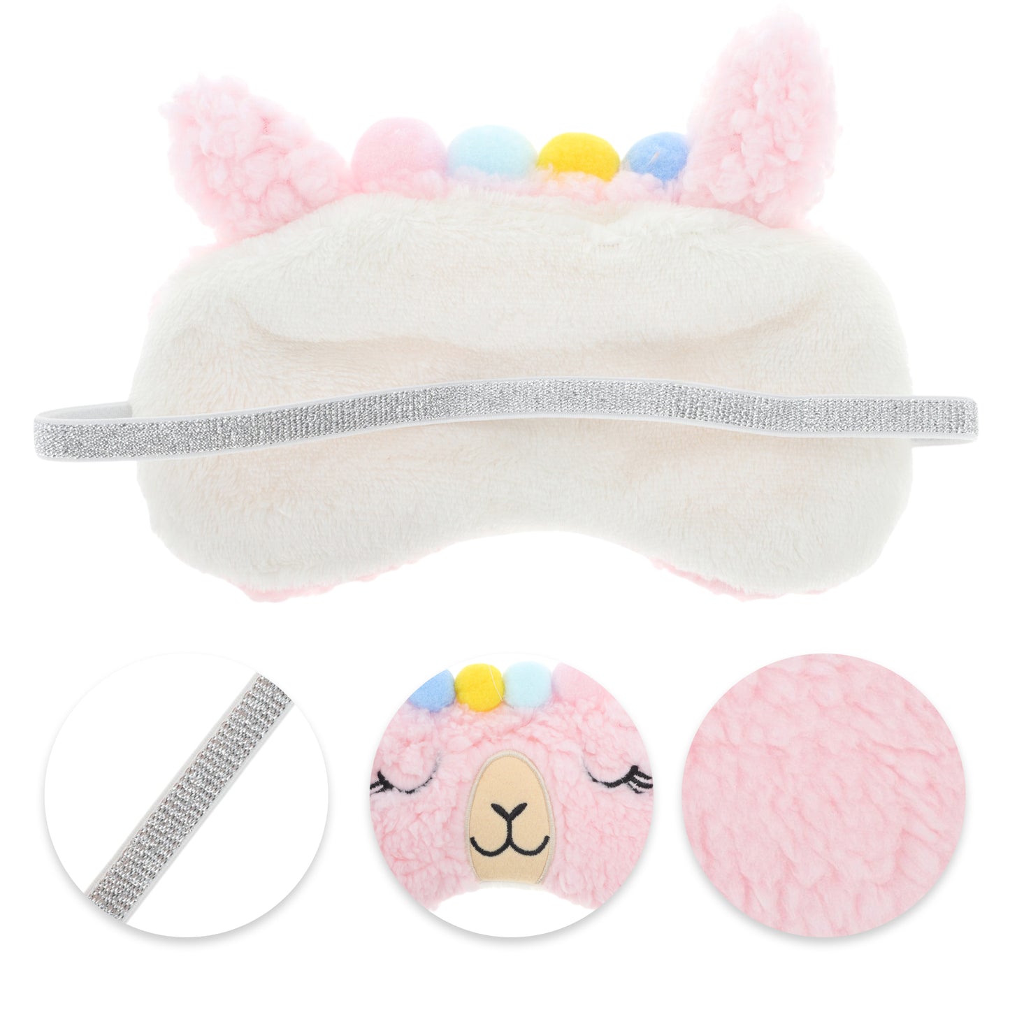 Plush Alpaca Eye Mask Cute Travel Office Eye Mask Pink