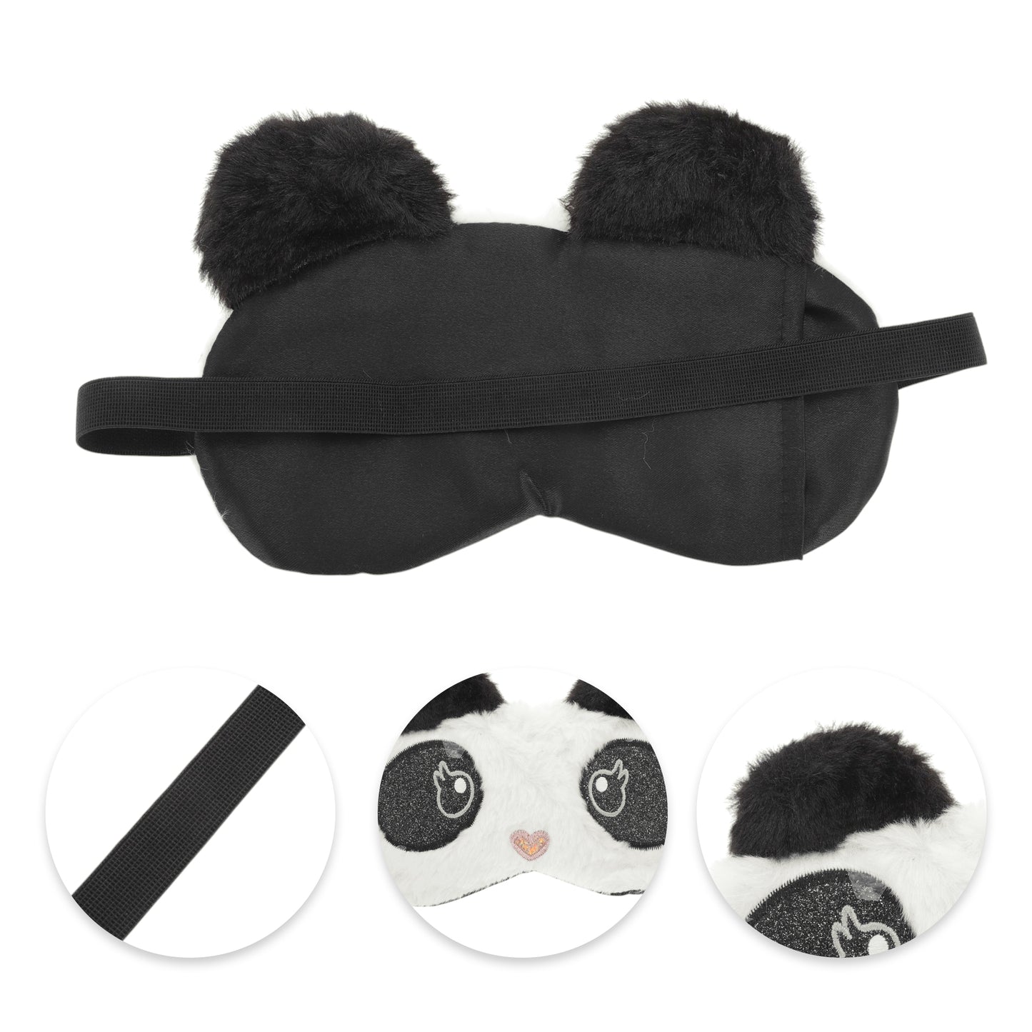 Durable Pandas Sleep Mask Cute Eye Shade Cover for Office White