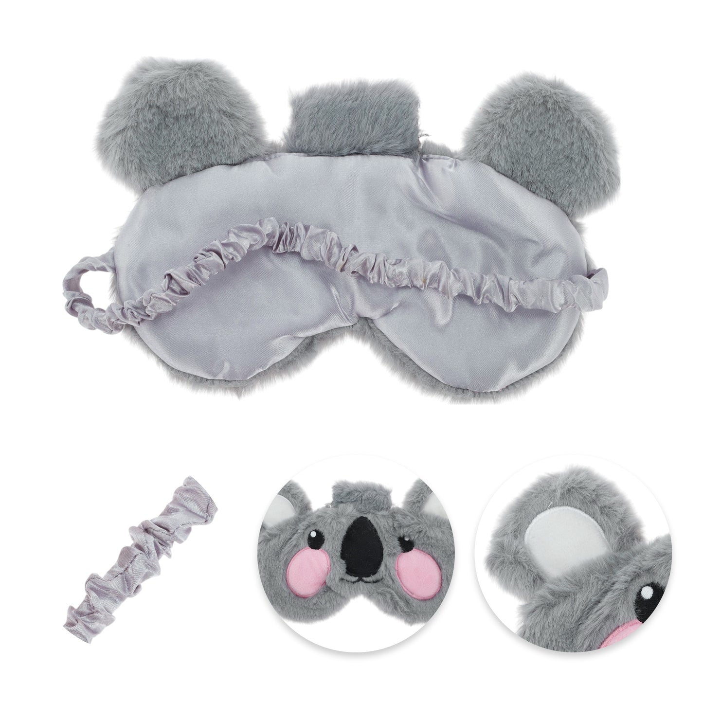 Durable Koala Eye Mask Cute Eye Shade Cover for Office Gray