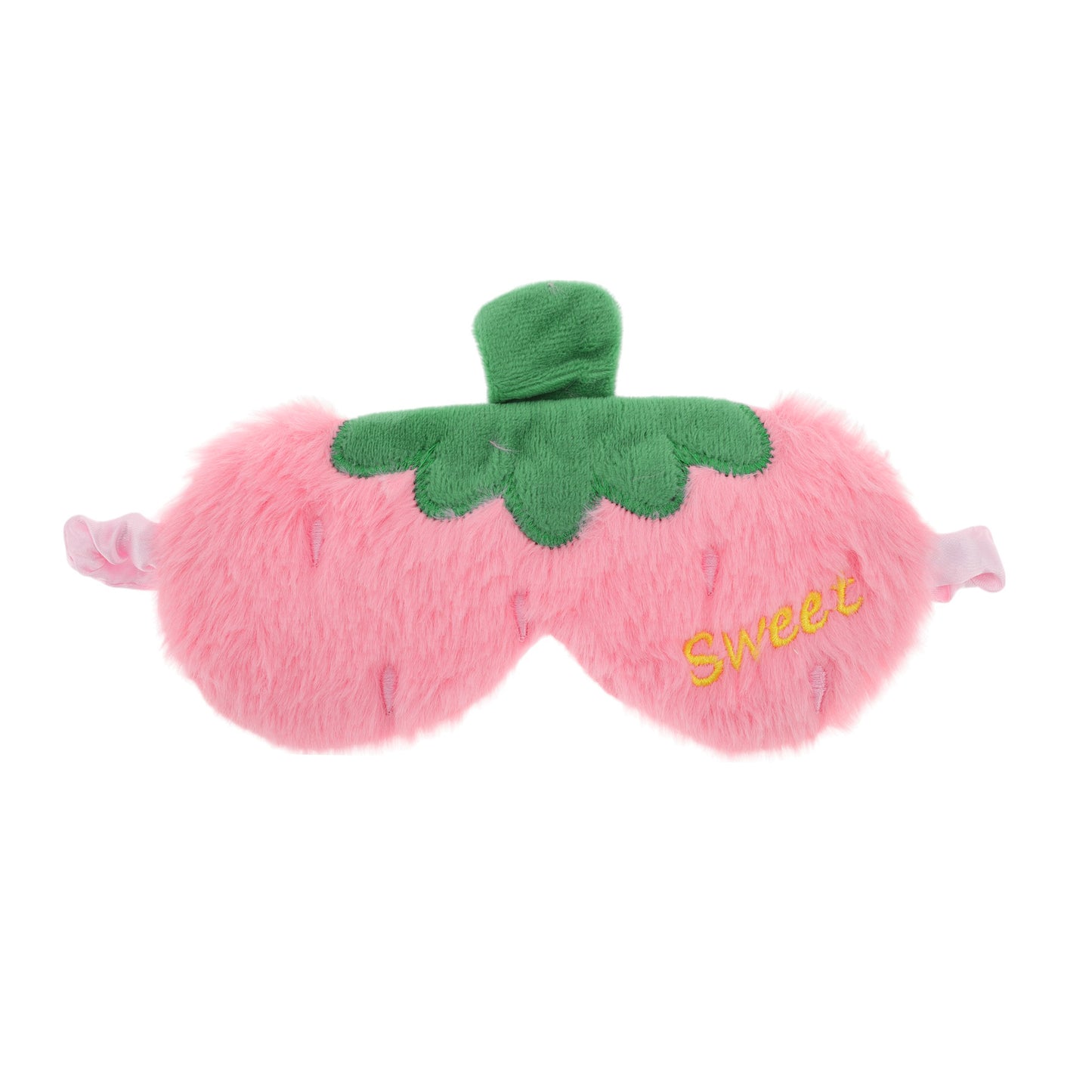 Durable Plush Strawberry Eye Mask for Travel Office Pink