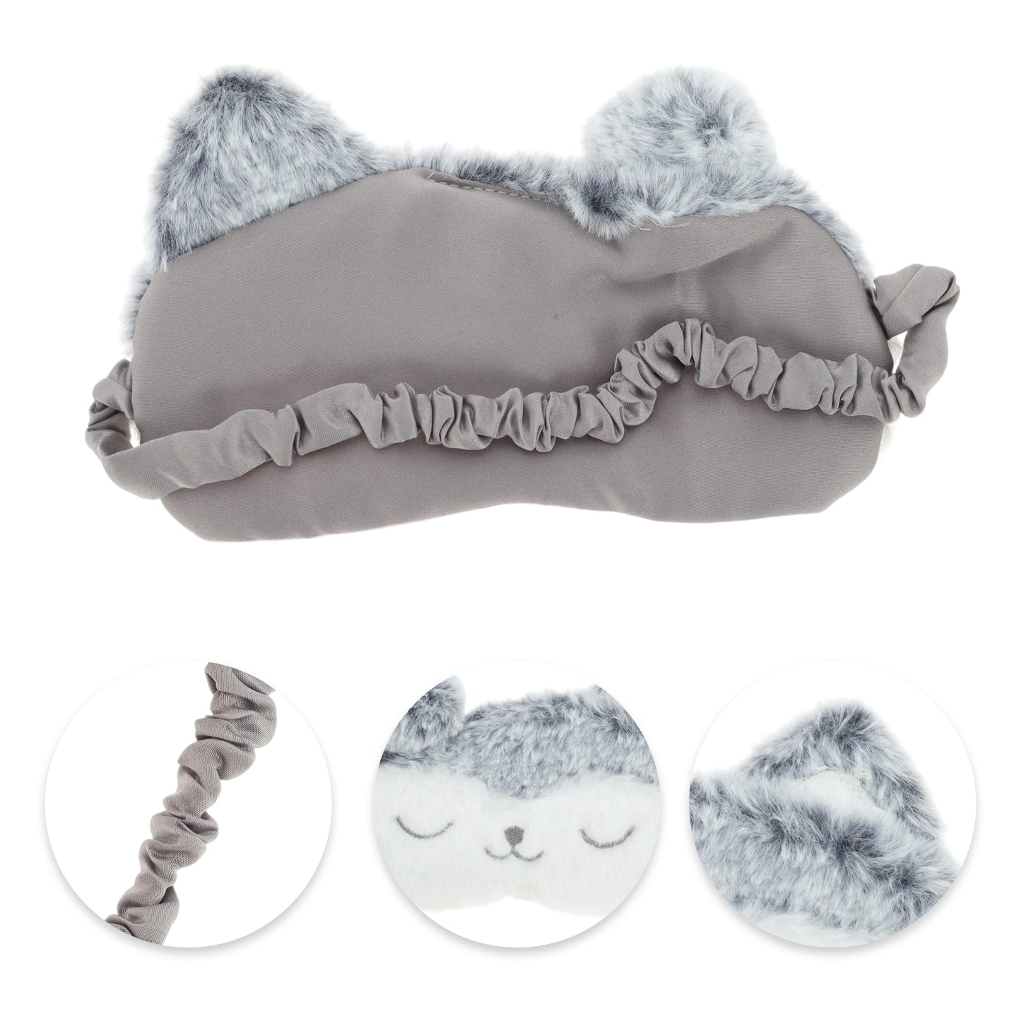 Durable Dog Eye Mask Cute Eye Shade Cover for Office Gray White