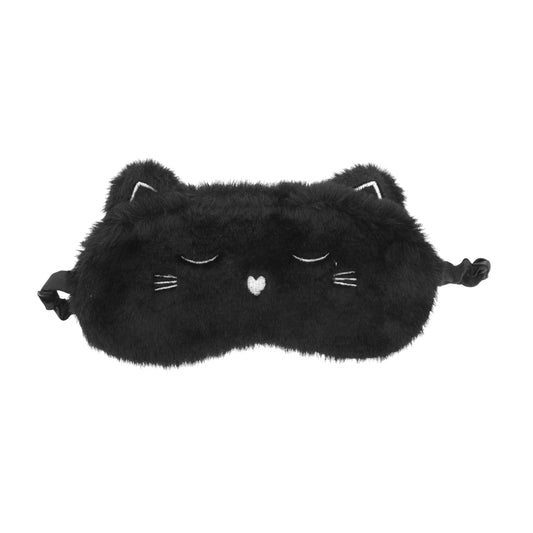 Durable Cat Sleep Mask Cute Eye Shade Cover for Office Black