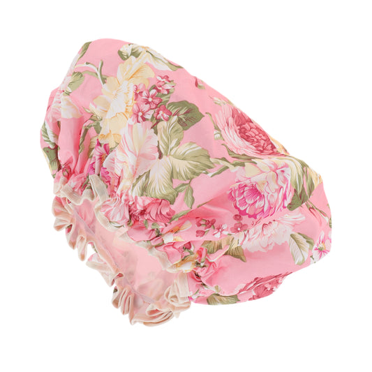 1 Pc Big Flower Bath Cap for Women Business Travel Pink