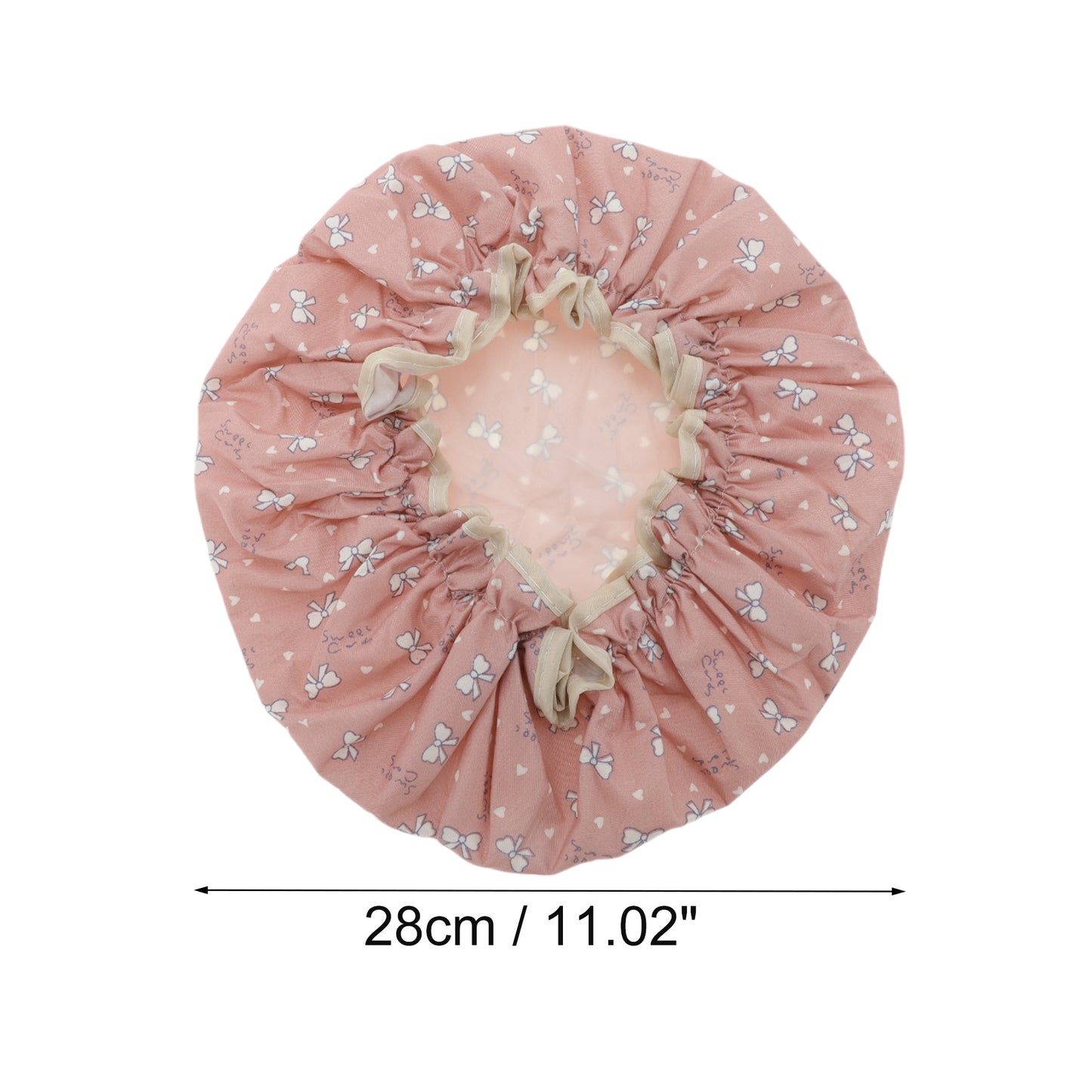 1 Pc Women's Beautiful Bow Pattern Shower Cap Bath Cap Pink