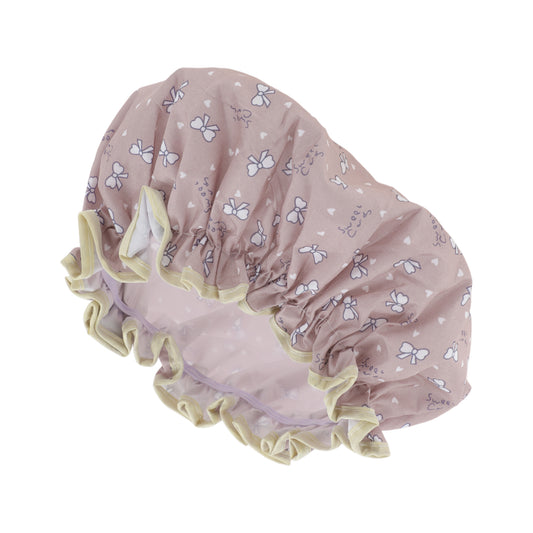 1 Pc Women's Beautiful Bow Pattern Shower Cap Bath Cap Purple