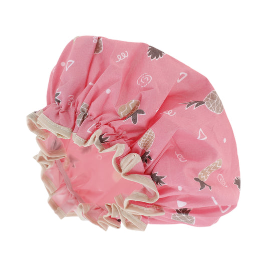 1 Pc Women's Pineapple Cute Shower Cap Bath Cap Pink