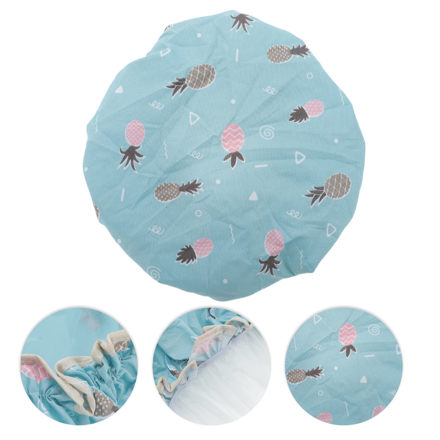 1 Pc Women's Pineapple Cute Shower Cap Bath Cap Blue