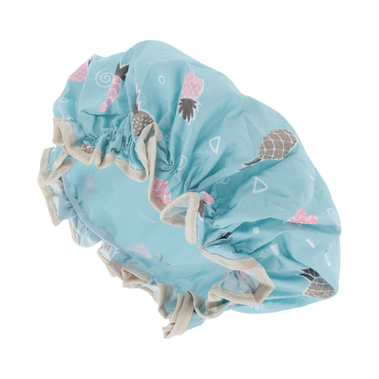 1 Pc Women's Pineapple Cute Shower Cap Bath Cap Blue