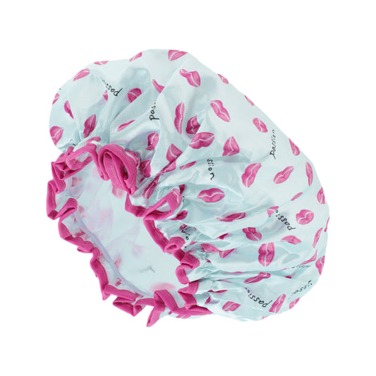 1 Pc Women Red Lips Bath Cap for Bathroom Business Travel Gray Rose Red