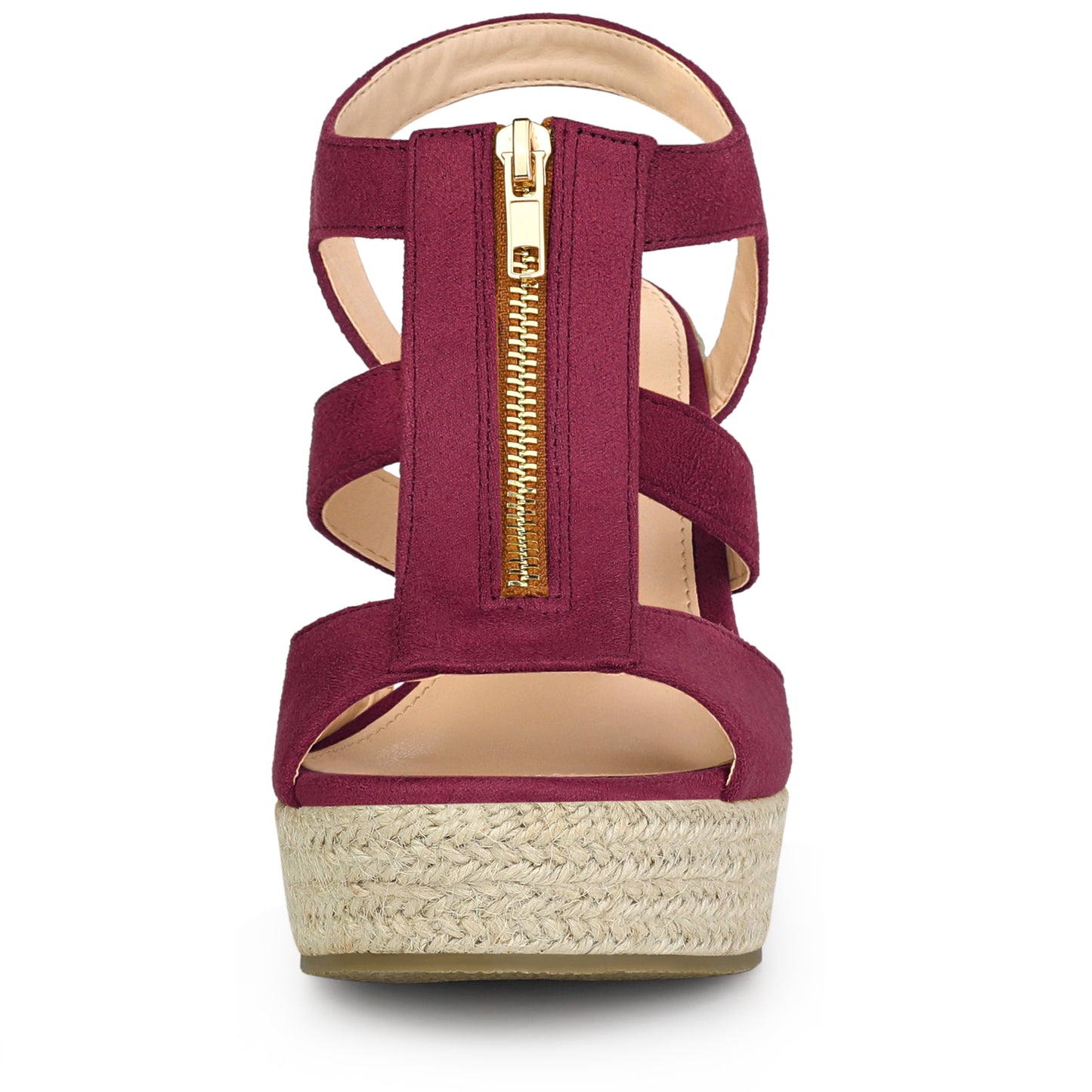 Sandalias de cuña con cremallera para mujer Sandalias de plataforma con cuña y tacón
