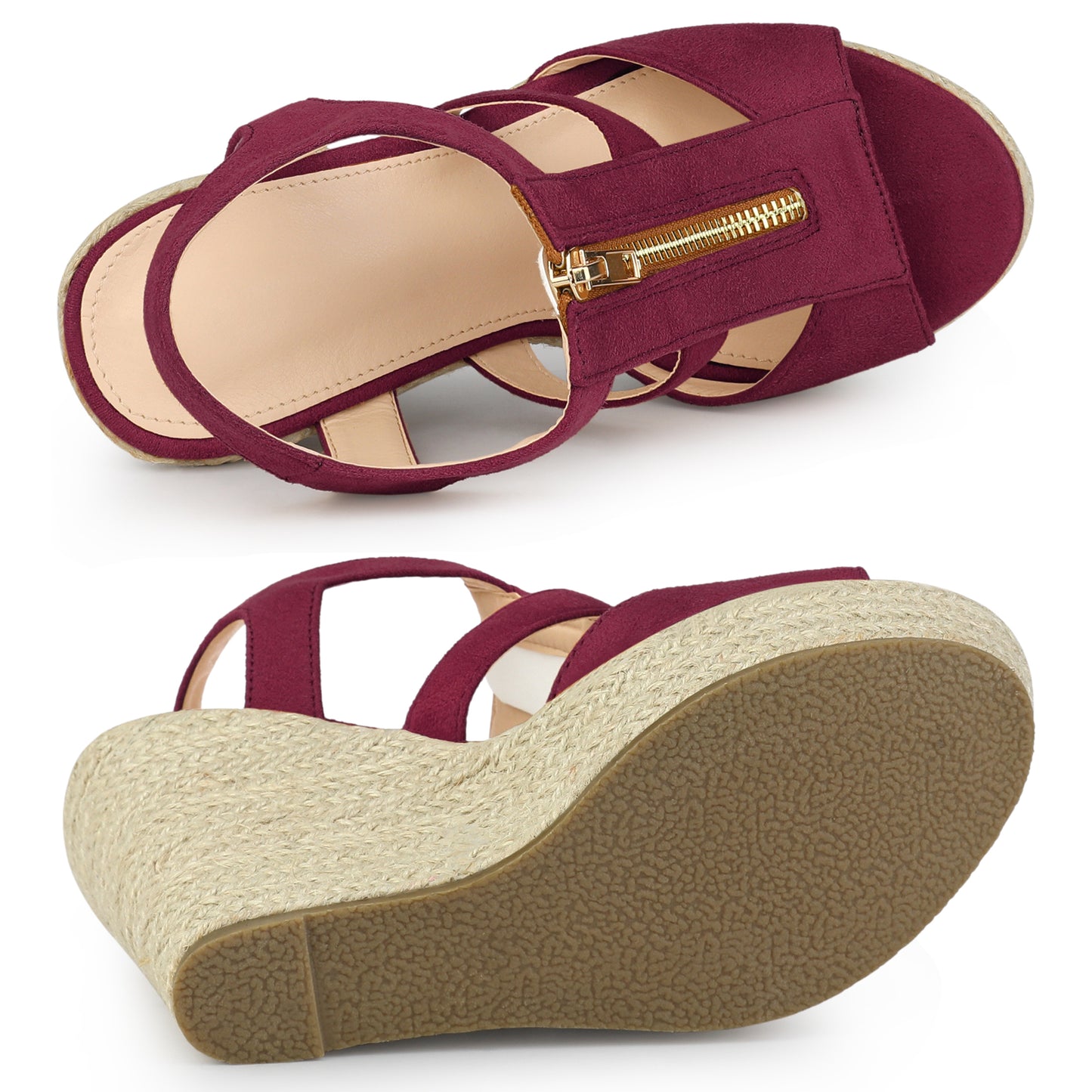 Women's Wedges Zipper Sandals Platform Wedges Heels Sandals