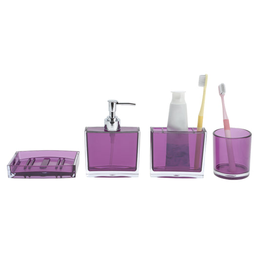 4 Pcs Set Lightweight Bathroom Accessories for Home Purple