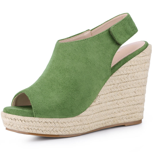 Women's Espadrille Platform Heeled Wedges Sandals